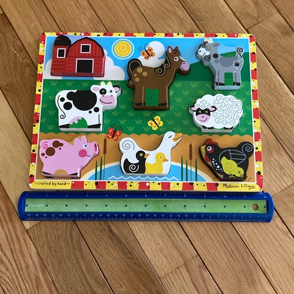Melissa & Doug FARM ANIMALS CHUNKY INSET PUZZLE - Picture 14 of 15